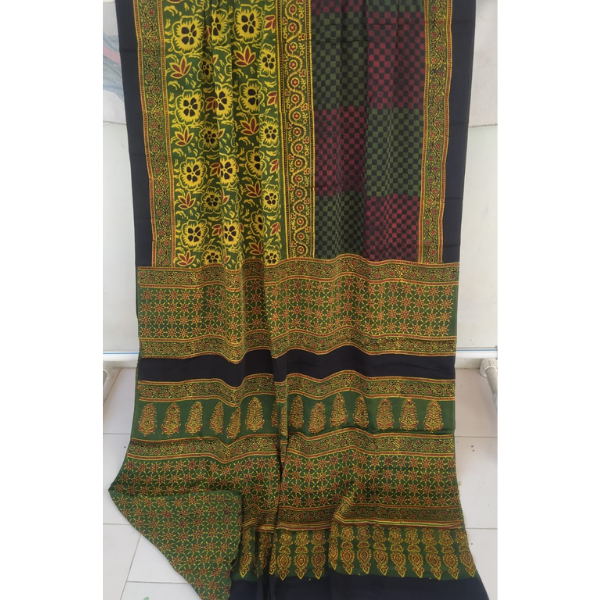 Ajrakh Block print Saree 